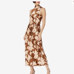 Vince Women's Tapestry Floral Turtle Neck Dress